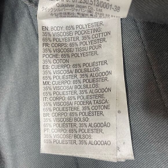 QUIKSILVER Shorts Grey Plaid Casual Mens Size 36 Regular Fit 9" Inseam - Picture 5 of 10